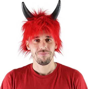 Karnevalová paruka KARNEVAL Paruka čert s rohy červená *KARNEVALOVÝ DOPLNĚK* | 603303