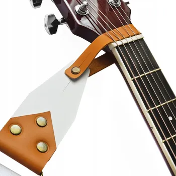 Příslušenství pro strunný nástroj Držák na kytarový popruh BigBo, úchyt popruhu na hlavu kytary, světle hnědý