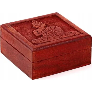 Úložný box Dekorativní krabička z mangového dřeva - Thajský Buddha