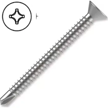 Vrut Vrut samovrtný DIN 7504P-zápustná hlava, zinek bílý-do plechu 4,2x19mm