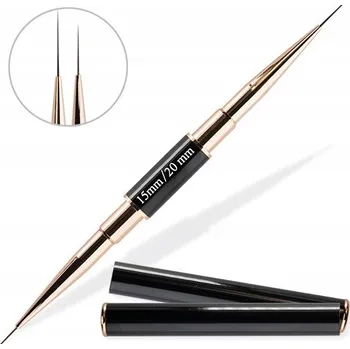 Kosmetický štětec EM Nail Štětec na zdobení nehtů 15–20 mm – černý, oboustranný profesionální