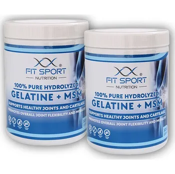 Kloubní výživa FitSport Nutrition 2x 100% Pure Hydrolyzed Gelatine + MSM 500 kapslí - Želatina + MSM