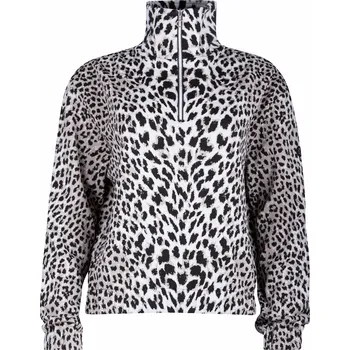 Dámský svetr NEWLAND N4 6759 KVITFJELL LADY CROPPED SWEATER DARK GREY/WHITE Velikost: S HALF ZIP CROPPED MIDLAYER