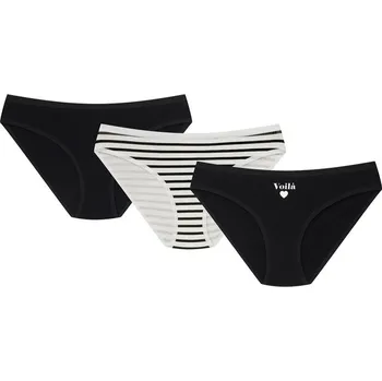 Kalhotky DÁMSKÉ KALHOTKY 3 PAK MI-MI 36508-K084 AW25 černobílý S