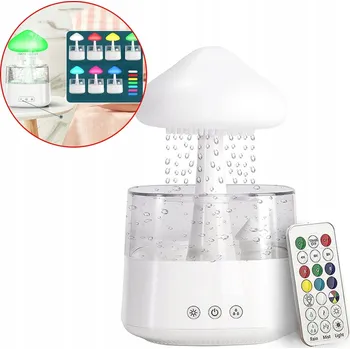 Zvlhčovač vzduchu ZVLHČOVAČ VZDUCHU POWIETRZA DŹWIĘK DESZCZU 450 ML 7 BAREV LED DÁLKOVÉ OVLÁDÁNÍ NOČNÍ