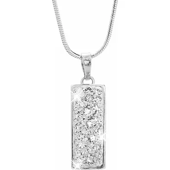 Módní doplněk JSB bijoux s.r.o. Stříbrný náhrdelník s obdélníkovým přívěskem osázený krystaly Swarovski Crystal (Stříbro 925/1000)