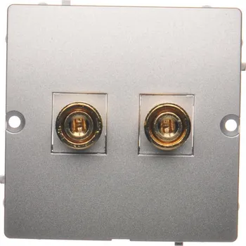 Elektrická zásuvka Zásuvka reproduktorová 1 násobná, Simon Basic BMGL2.02/43, stříbrná metalizovaná