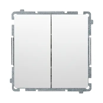 vypínač Vypínač střídavý 2 násobný, s orientačním LED podsvětlením, bez piktogramu,, Simon Basic BMW6/2L.01/X/11