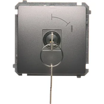 vypínač Vypínač časový na klíč / tlačítko, 2 polohový, řazení 0-1, Simon Basic BMP1K.01/21, ocel