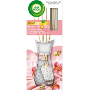 Aroma difuzér Air Wick Essential Oils Silk & Orchid - Vzácné hedvábí a orchidej vonné tyčinky osvěžovač vzduchu 30 ml