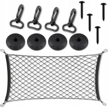 autokoberec Siatka do bagażnika do auta pro zabezpečení zavazadel, karabina silná