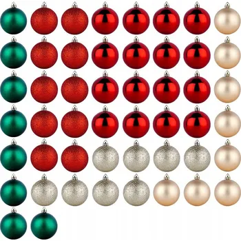 Vánoční dekorace 50x Vánoční Baňky VÁNOČNÍCH nerozbitných - sada ozdob na stromeček