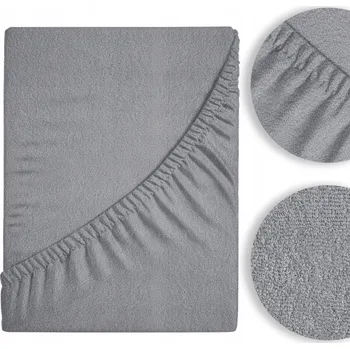 Prostěradlo FROTÉ PROSTĚRADLO S GUMOU 160x200 ODOLNÉ SILNÉ PREMIUM POLSKÉ ŠEDÉ
