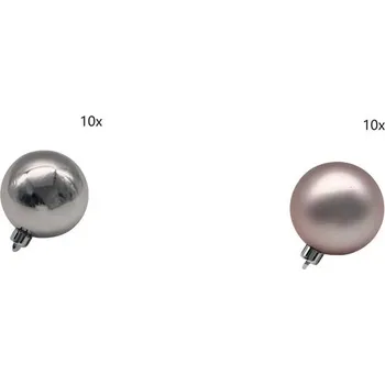 Vánoční dekorace Vánoční koule plastové Ø 8 cm růžové 20 ks