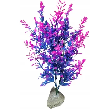 umělá květina UMĚLÁ ROSTLINA do AKVÁRIA FIALOVÁ ROSTLINA umělé rostliny výška 24cm