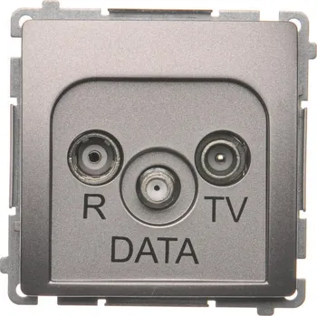 Elektrická zásuvka Zásuvka anténní R+TV+DATA, 1x vstup: 5–862 MHz, Simon Basic BMAD.01/21, ocel