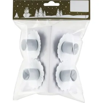 Svícen Svícny na čajové svíčky kovové Ø 6 cm bílé 4 ks