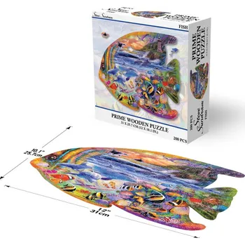 Puzzle PRIME 3D Dřevěné PUZZLE - Ryba 200 dílků