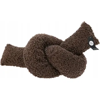 Polštář Polštář Uzel, imitace beránka 150x12cm, tmavě hnědá