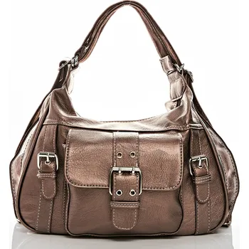 Kabelka 3Pagen Kabelka Tara metalická bronzová