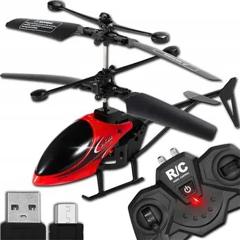 RC model auta DÁLKOVĚ OVLÁDANÝ RC VRTULNÍK S LED A GYROSKOPICKOU STABILIZACÍ ČERVENÝ