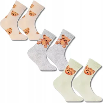 Dámské ponožky 3x Ponožky Dívčí Bavlněné Pro Děti Dívky MORAJ 35-38