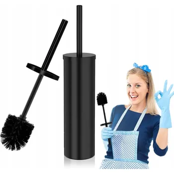 WC štětka Závěsný WC kartáč do koupelny na toaletu, držák na zeď, ČERNÝ VELKÝ