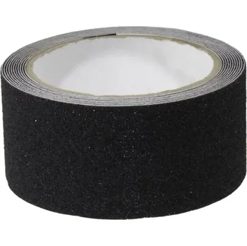 Výstražná páska Černá korundová protiskluzová páska FLOMA Standard - 3 m x 5 cm a tloušťka 0,7 mm (80081002) FLOMAT