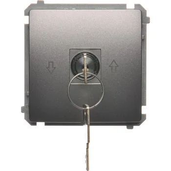 vypínač Vypínač žaluziový na klíč, 3 polohový, řazení 1-0-2, Simon Basic BMWZK.01/21, ocel