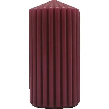 Svíčka Drážková vánoční svíčka Ø6X12 cm bordová