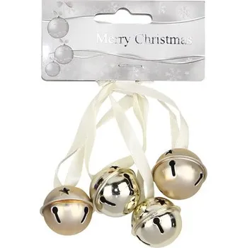 Vánoce Rolničky Ø 3 cm 4 ks zlaté