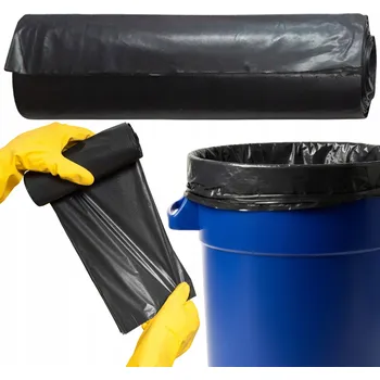 Pytle na odpadky Černé pytle na odpadky 160l 10 ks VÝROBEK POLSKÝ