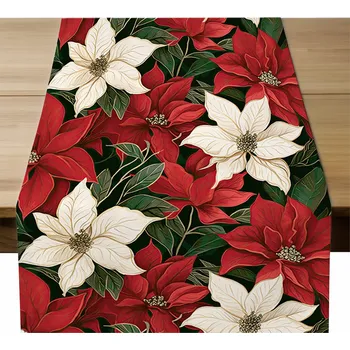 ubrus Vánoční běhoun 40x220 cm, velurový běhoun na stůl s motivem Betlémské hvězdy 10097