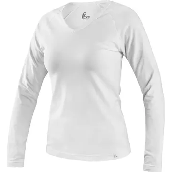 Dámské tričko Tričko CXS MARY, dámské, výstřih do V, dlouhý rukáv (bílá / vel. XL / 1ks)