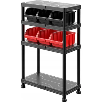 Dílenský regál Plastový skladový regál Patrol group 92,6 x 60 x 30 cm, nosnost 25 kg na polici