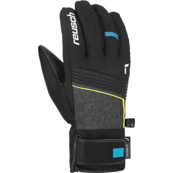 Rukavice Pánské zimní rukavice Reusch LOUIS R-TEX XT 8.5 Černá, Bílá, Žlutá, Světle modrá