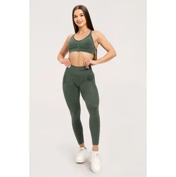 Dámské legíny Bezešvé legíny GYM GLAMOUR push-up zelené XS