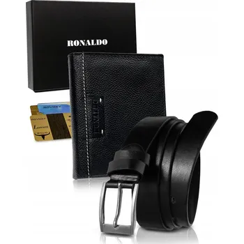 Peněženka Velká pánská kožená peněženka černá s RFID Ronaldo