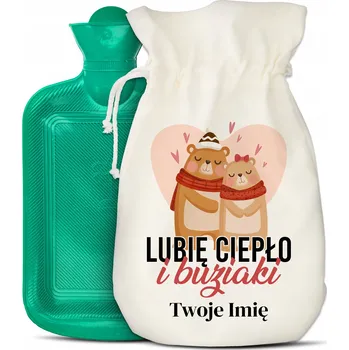 Termofor Gumová Termofor Láhev Velká Zelená Mám Rád Teplo a Pusu