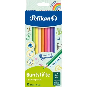 Kresba Pastelky trojúhelníkové, 12 barev, Pelikan Pelikan