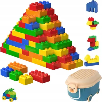 ostatní stavebnice Velké barevné stavebnice 73 dílů + 2 základové desky