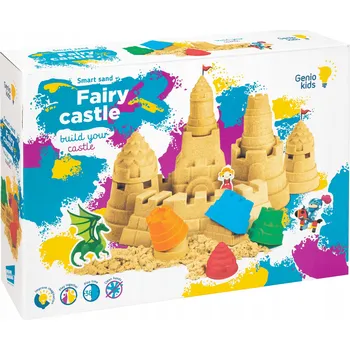 Hra na zahradu Sada Kinetického Písku HRAD 1kg GENIO KIDS + Bazén a Formičky na Písek