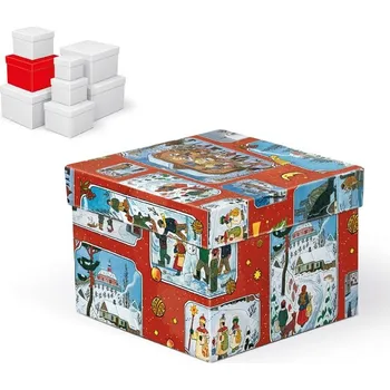 Krabice dárková vánoční C-V005-EL 16x16x12cm