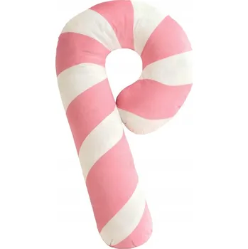 Polštář VÁNOČNÍ DEKORAČNÍ POLŠTÁŘ CUKROVÁ HŮL BÍLÁ RŮŽOVÁ OZDOBNÁ 57x35