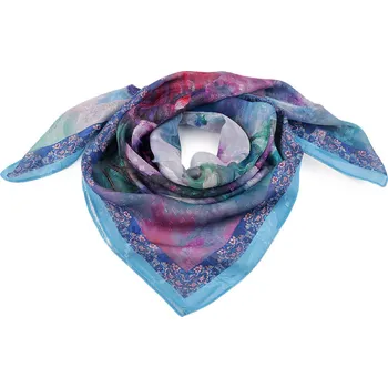 Šátek imitace hedvábí 70x70 cm Varianta: 2 modrá azuro, Balení: 1 ks