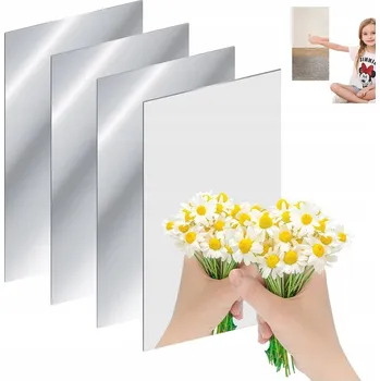 Zrcadlo 4x SAMOLEPICÍ ZRCADLO SKLENĚNÉ 40*30CM VYSOKÁ PRŮZRAČNOST AKRYLÁTOVÉ SKLO (PLEXISKLO)