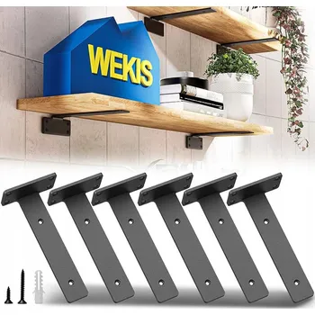 police Silné skryté držáky police L podpěra konzole pro nástěnnou polici, 20 cm 6x