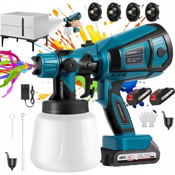 Stříkací pistole ELEKTRICKÁ PISTOLE NA MALOVÁNÍ STŘÍKACÍ S REGULACÍ PRŮTOKU 1L 5 TRYSKY