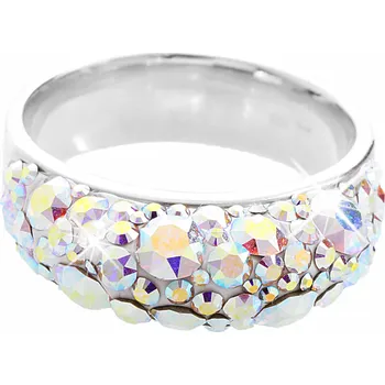 Prsten JSB bijoux s.r.o. Stříbrný prsten šína s krystaly Swarovski do bombé AB (Stříbro 925/1000)
