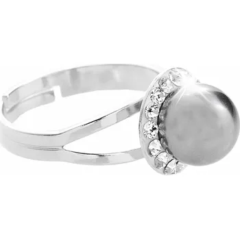 Prsten JSB bijoux s.r.o. Stříbrný prsten Swarovski perla s obtahem Grey (Stříbro 925/1000)